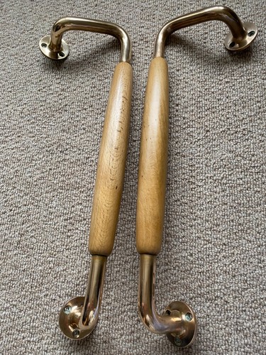 Pair wood and - brass, bronze