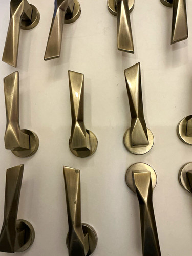 Pair brushed gold lever - pair,