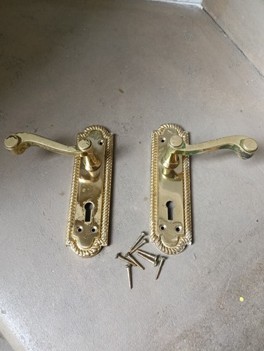 Antique brass lever handles