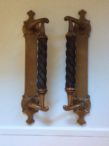 Pair brass ebony - &,