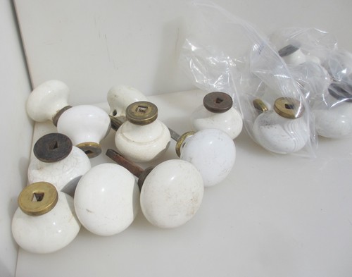 Vintage ceramic door knob - ceramic,