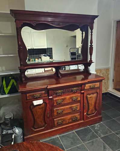 Edwardian walnut mirrored - walnut,