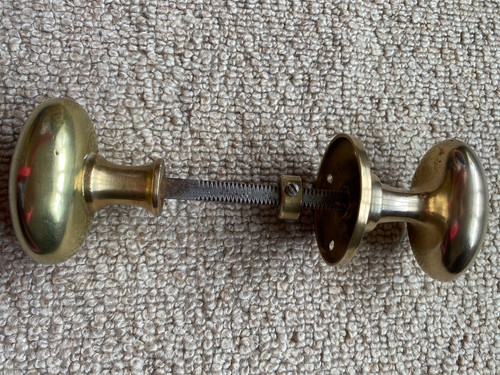 Antique brass door knobs - door,