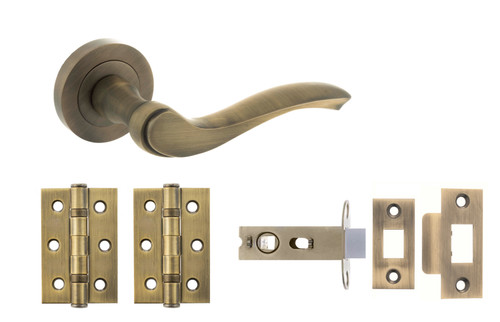 Door handle set - handle, antique