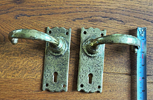 Vintage solid brass lever door - vintage,