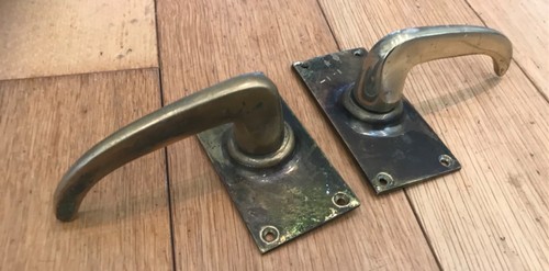 Vintage brass sprung door - brass,