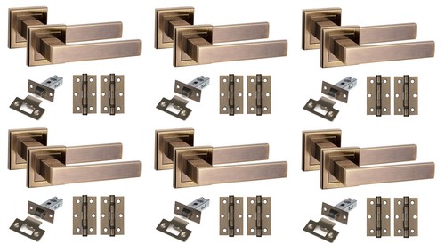 Antique brass door handles - brass,