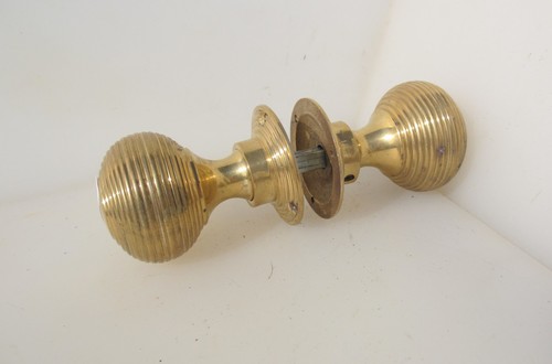 Brass beehive door knobs - brass,