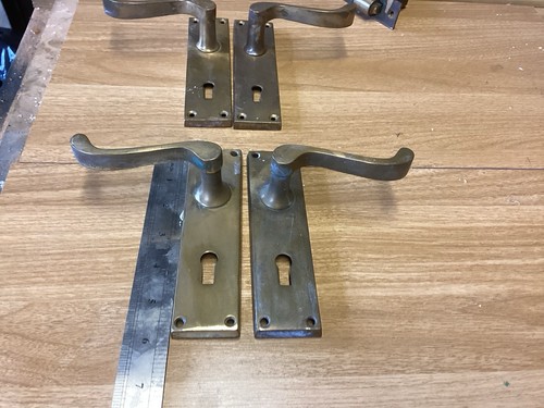 Reclaimed brass lever handles - reclaimed,