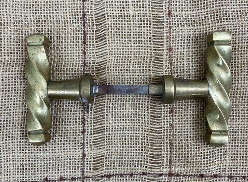 Pair antique brass twist - antique,