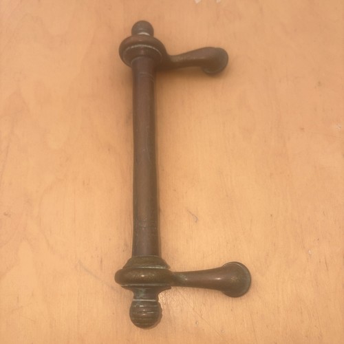 Vintage brass door handle - handle, 8”