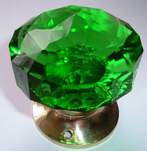 Green door knobs mortice - green,