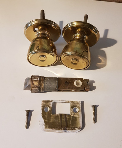 Old vintage brass passage - old,