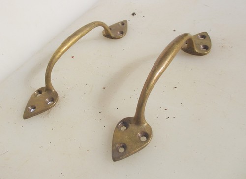 Antique brass door handles - brass,