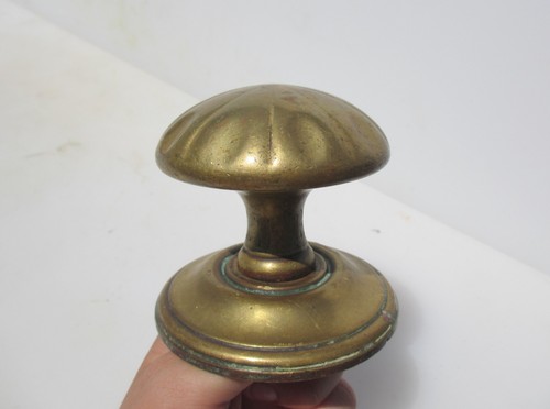 Antique brass centre door knob - door,