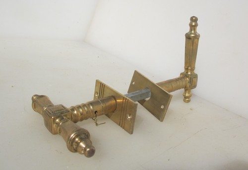 Antique brass lever - brass, door