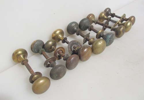 Victorian brass door knobs rim - brass,