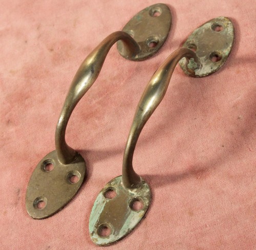 Pair antique brass door - pair,