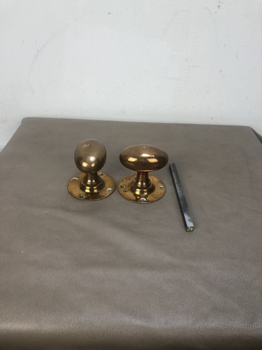 Victorian brass door handles - door,