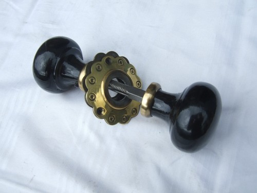 Wooden door handles - door, brass