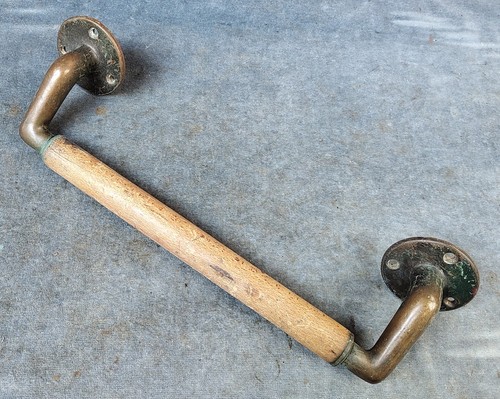 Used wooden brass door grab - used,