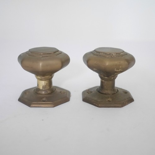Pair vintage octagonal - pair, brass