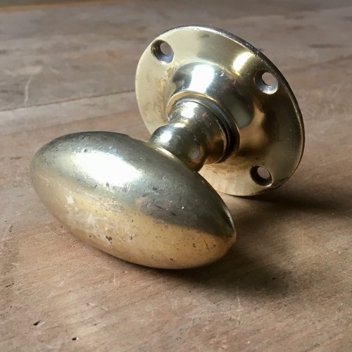 Single brass door knob - door, handle