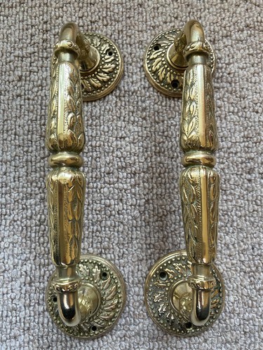 Pair cast brass door - of,