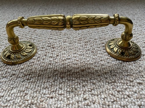 Cast brass door handle ornate - cast,