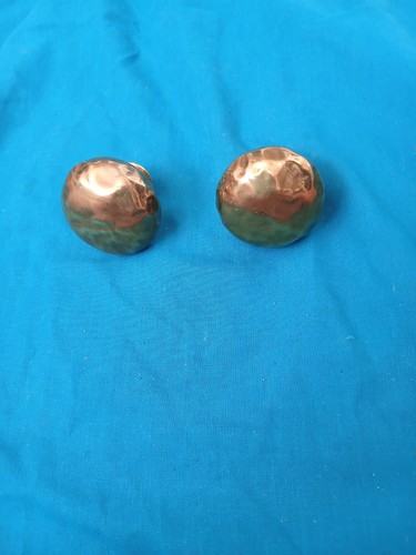 Pair antique hammered brass - antique,
