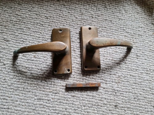 One pair old brass bronze - one,