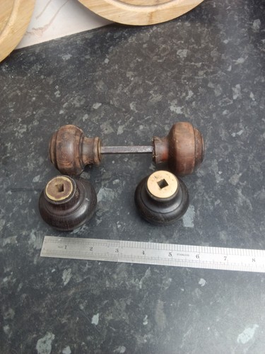 Vintage pair wood and brass - vintage,
