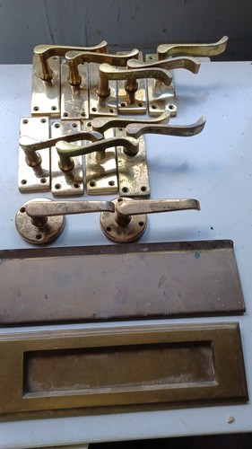 Brass door handles and letter - and,