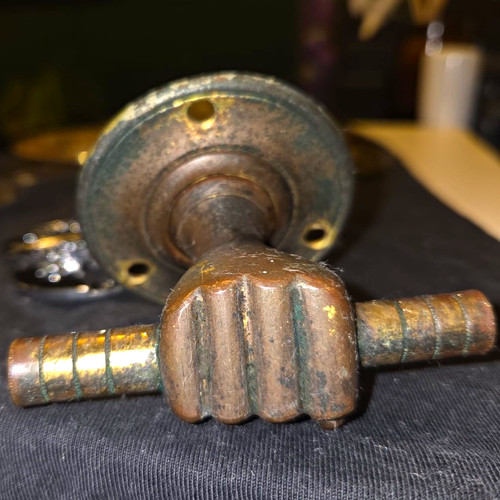 Brass fist safe handle - fist,