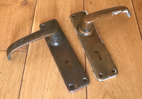 Vintage brass sprung door - brass,