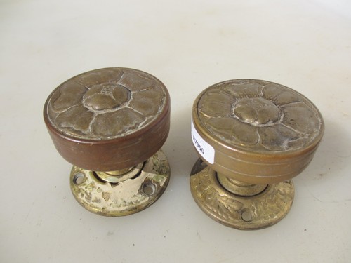 Victorian brass door knobs - brass,