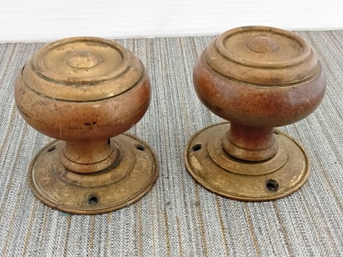 Vintage brass door handles - door,