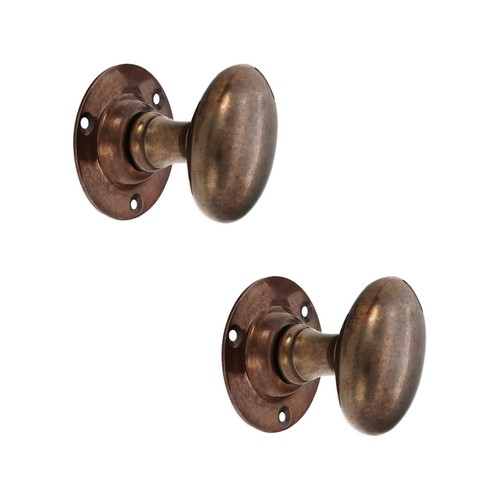 Door knobs oval - vintage, 60mm