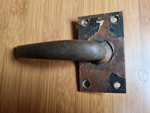 One single old brass - brass, door