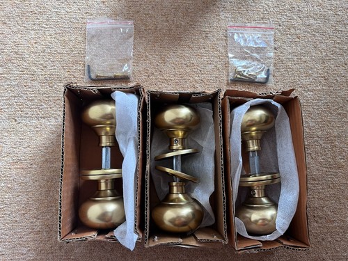 Three matt brass - brass, handles