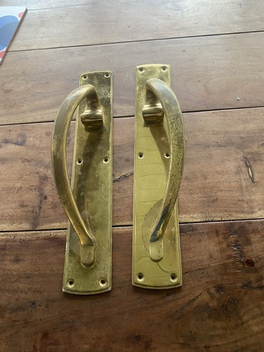Large vintage brass door - large, pub