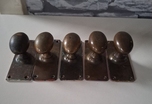 Vintage brass oval door - x,