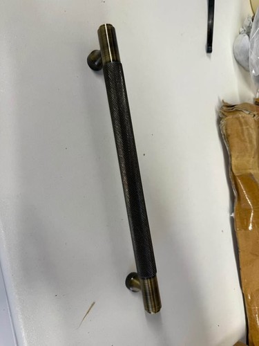 Antique brass door handle - door,