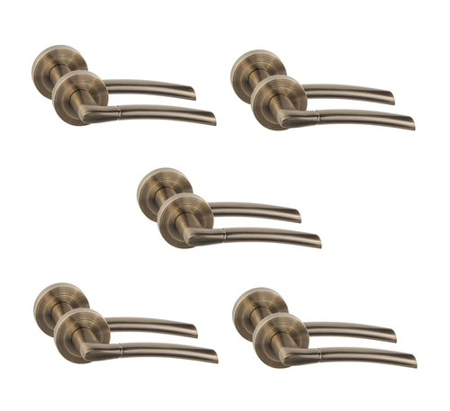 Antique brass door handles - brass,