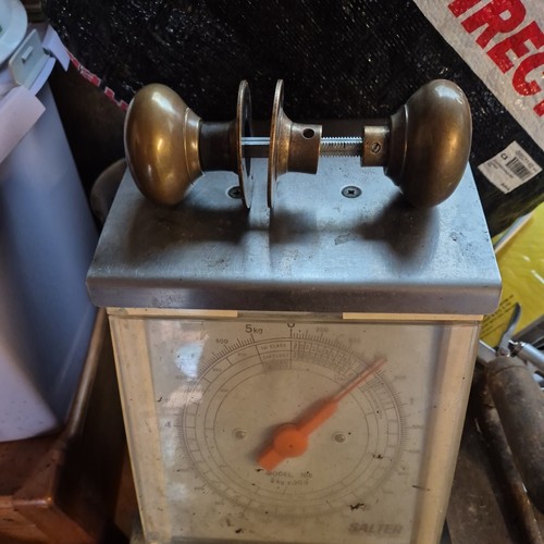 Vintage brass round door