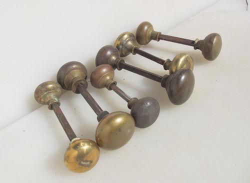 Victorian brass door knobs rim - door,