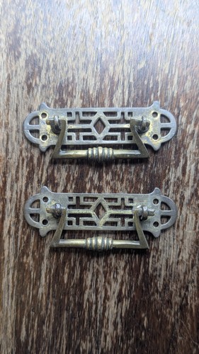 Pair antique victorian brass - antique,