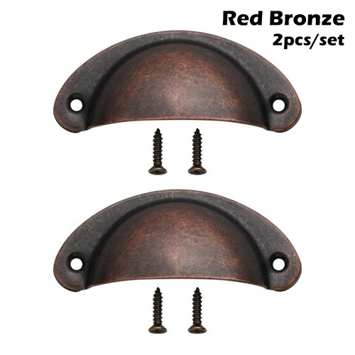 2pcs antique brass shell pull - brass,