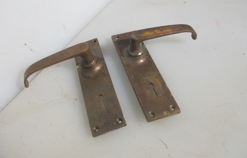 Vintage brass lever door - brass,