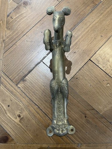 Antique brass deer door - brass,